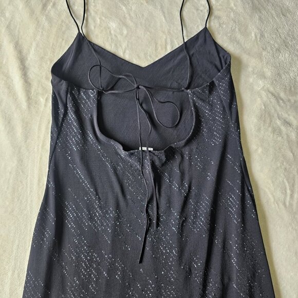 Women's Black Spaghetti Strap Asymmetrical Party Dress - Picture 14 of 16